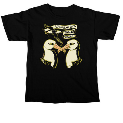 Feminist Bird Club Albatross Design, a Black Comfort Colors Unisex Tee