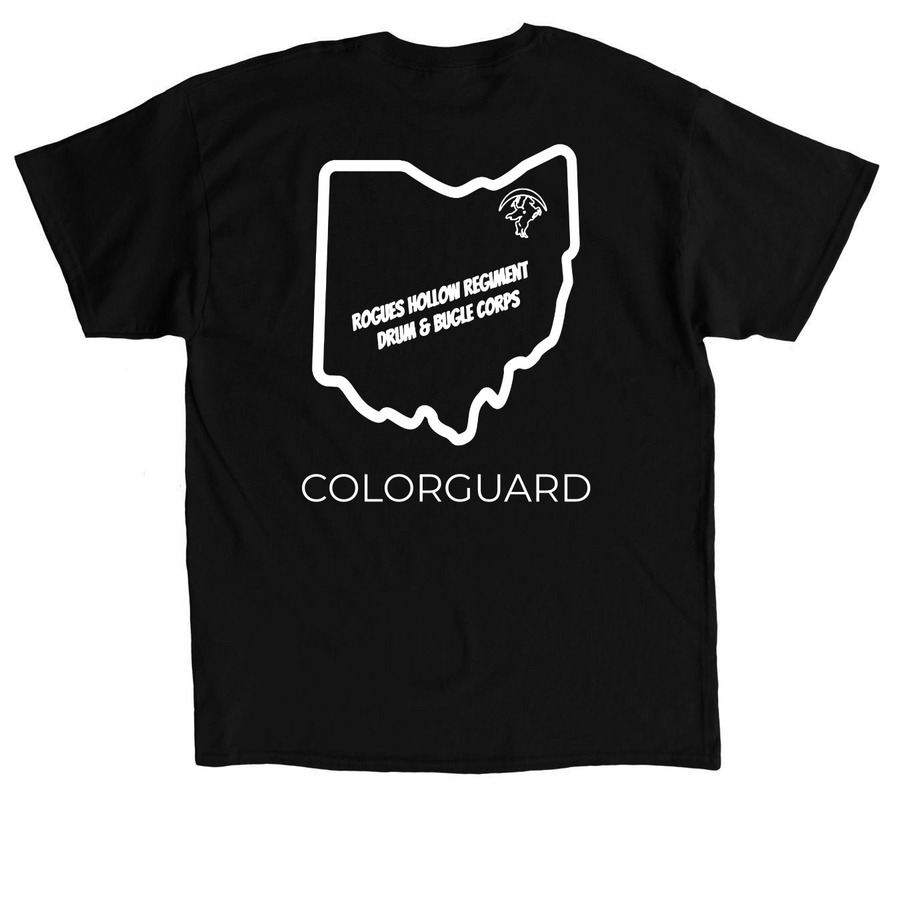 Rogues Hollow- white logo :)&nbsp;, a Black Classic Unisex Tee (back-view)