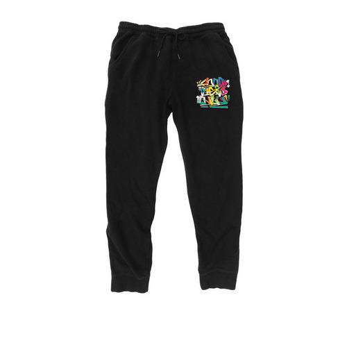 Good Vibes Only Joggers/Flannel Pajama Pants, a Black Midweight Fleece Joggers