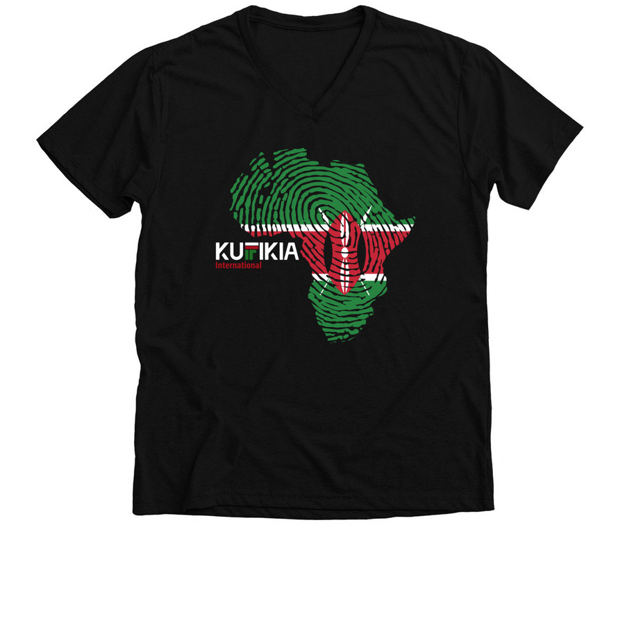 Kufikia Merch, a Solid Black Blend Premium V-Neck Tee