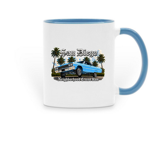 Mug, a Light Blue Two-Tone Ceramic Mug