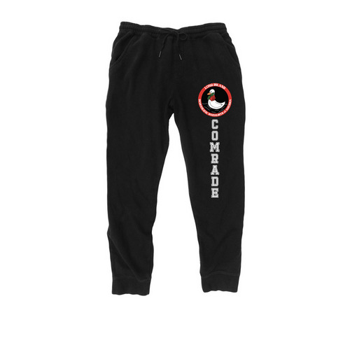 Stay Comfy, Comrade, a Black Midweight Fleece Joggers