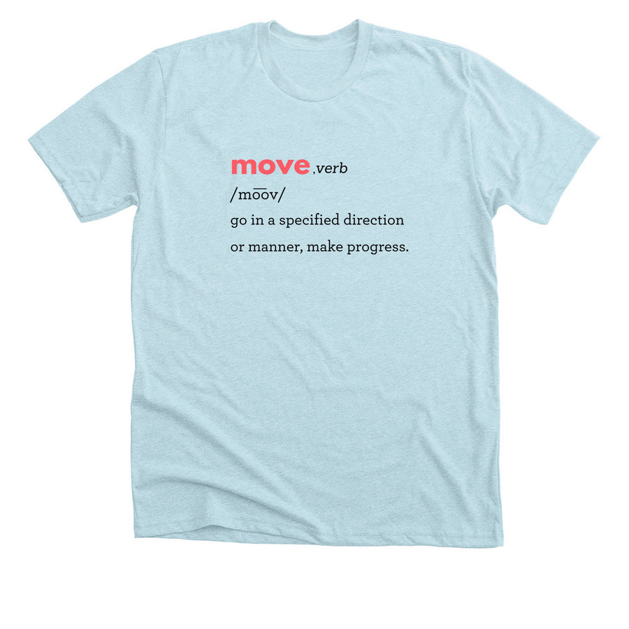 Move with Music 2024, a Heather Ice Blue Premium Unisex Tee