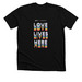 Love Lives Here-Equality Is My Compass- Black, a Solid Black Blend Premium Unisex Tee