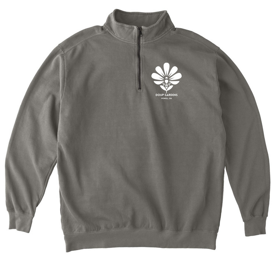 Doup Gardens - Quarter Zip, a Grey Comfort Colors Quarter Zip Pullover