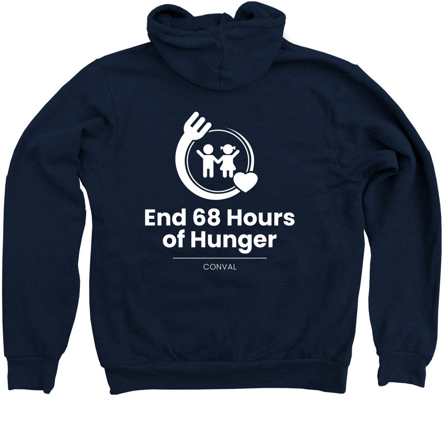 Conval NH, a Navy Zip Up Hoodie (back-view)