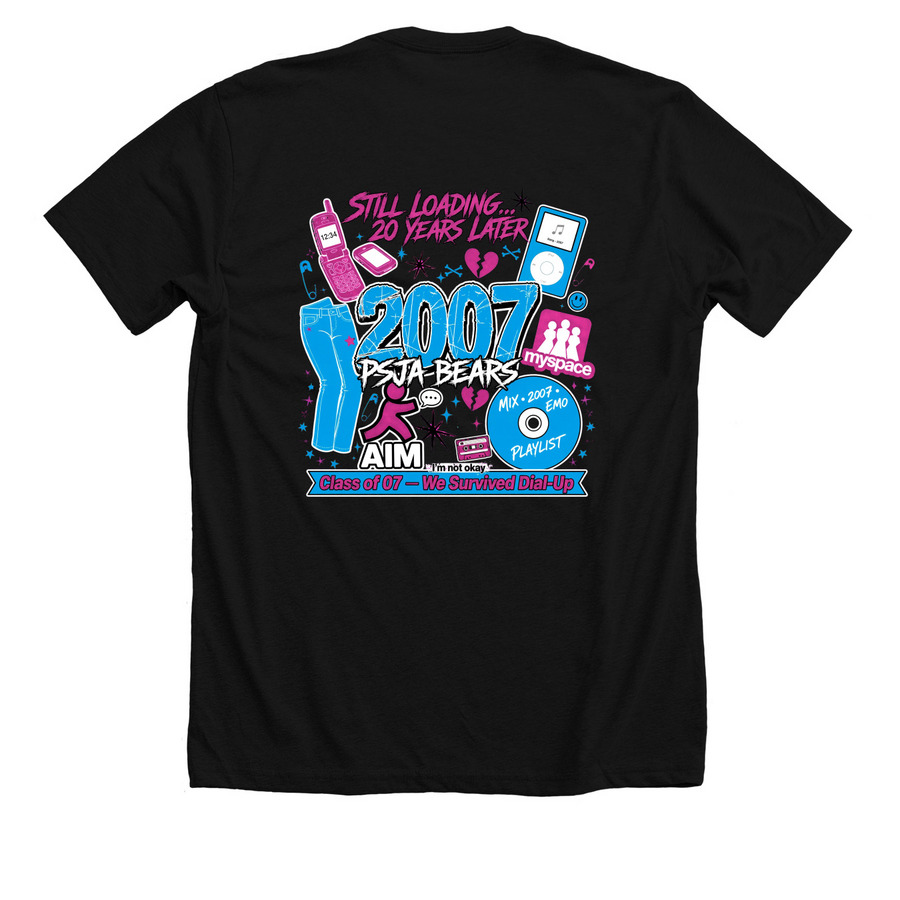 When we were young, a Solid Black Blend Premium Unisex Tee (back-view)
