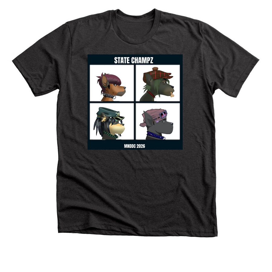 Disc Dogz at State Champz - Dog Names&nbsp;, a Dark Grey Heather Premium Unisex Tee