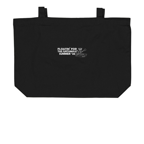 GIRTHMULE Float Crew Totes, a Black Large Organic Cotton Tote Bag