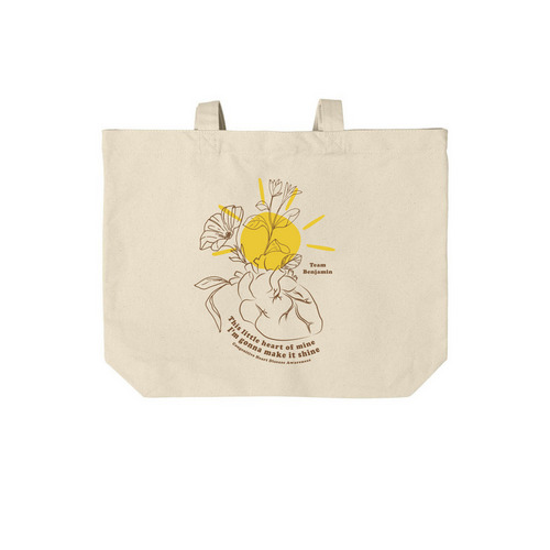 Team Benjamin Sunshine Bag, a Natural Cotton Canvas Tote Bag