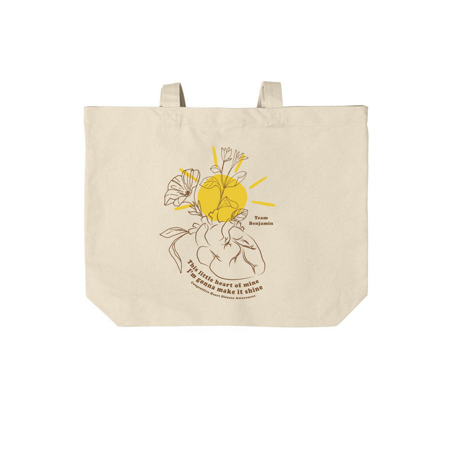 Team Benjamin Sunshine Bag, a Natural Cotton Canvas Tote Bag