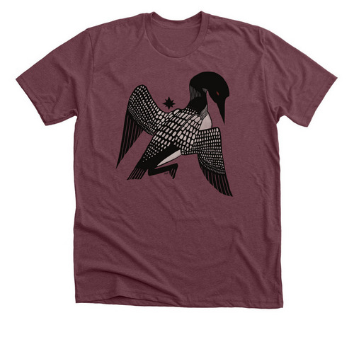 Loon and Star for Conservation Minnesota, a Heather Maroon Premium Unisex Tee