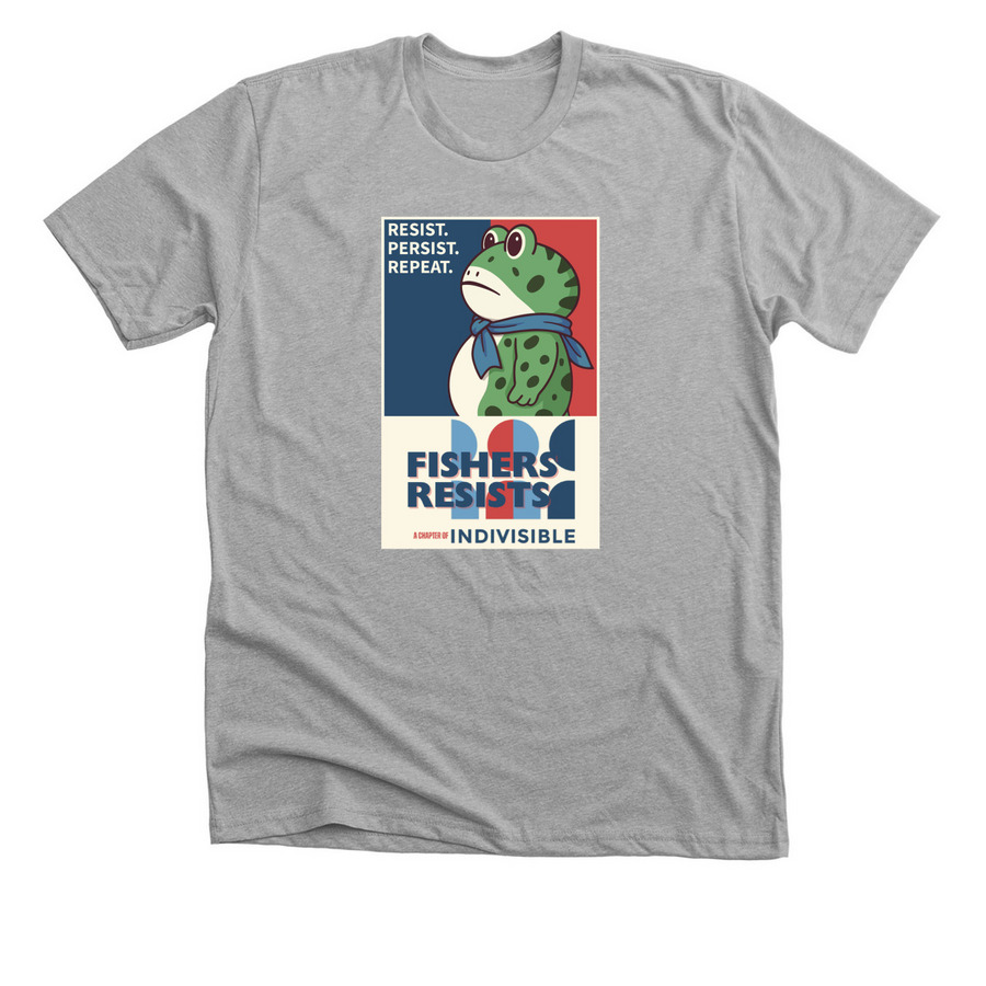 Fishers Resists Portland Frog, a Athletic Heather Premium Unisex Tee