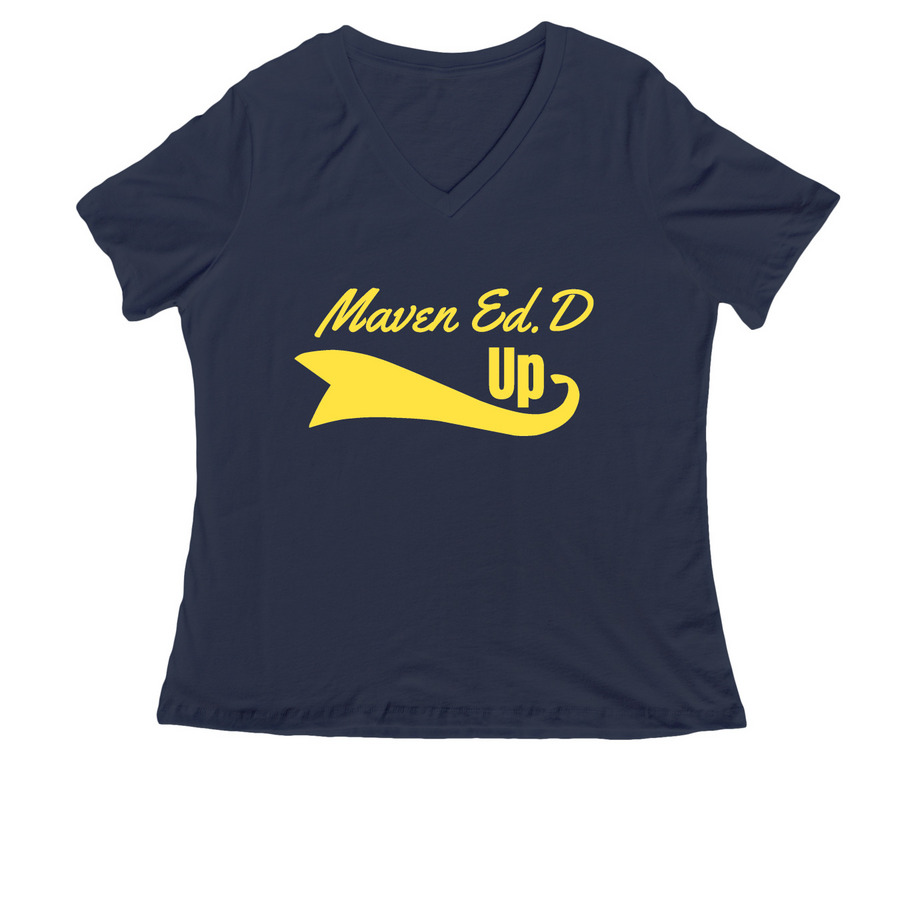 MavenEdD Up Option 1, a Navy Women's Relaxed V-Neck Tee