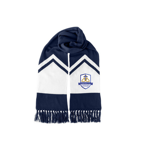 TCA Scarf, a True Navy/ White Two-Tone Gameday Scarf