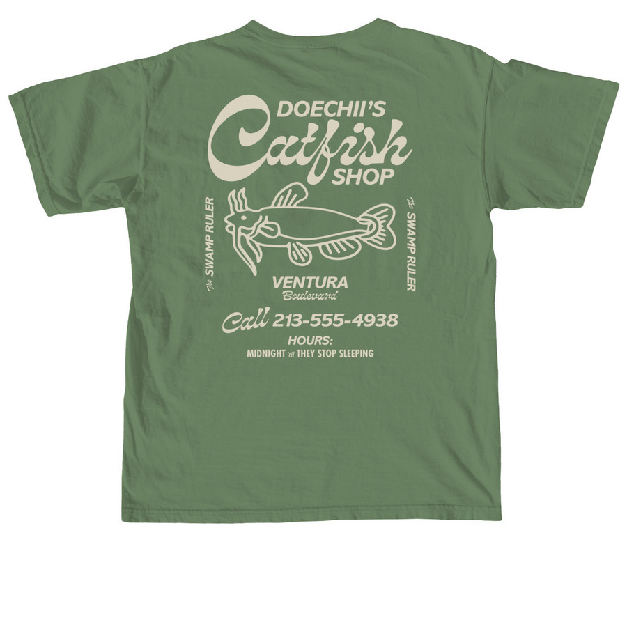 Catfish Shop, a Hemp Comfort Colors Unisex Tee (back-view)