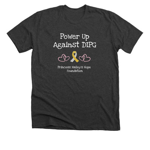 Power Up Against DIPG, a Dark Grey Heather Premium Unisex Tee