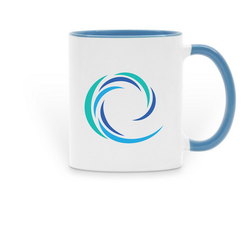 IOFF, a Light Blue Two-Tone Ceramic Mug