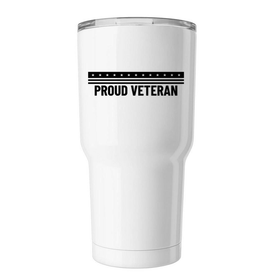 Proud Veteran - Tumbler, a White Insulated Tumbler