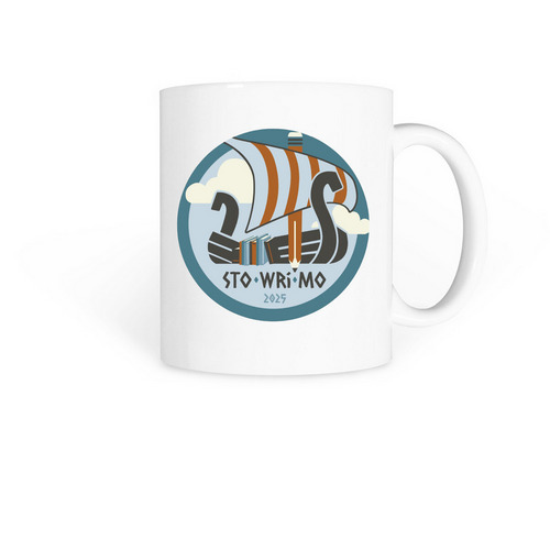 StoWriMo 2025 Mug, a White Coffee Mug