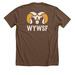 WY WSF Unisex T-Shirts Light Logo, a Heather Brown Premium Unisex Tee (back-view)