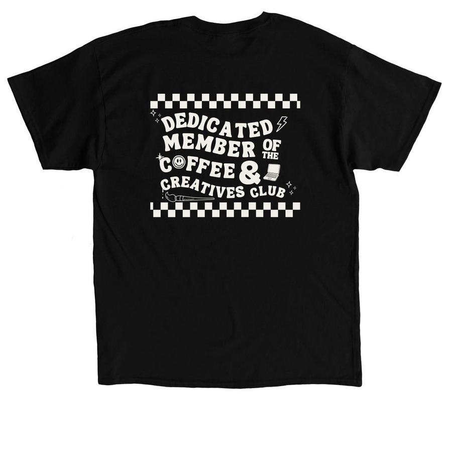 CREATIVE CLUB, a Black Classic Unisex Tee (back-view)