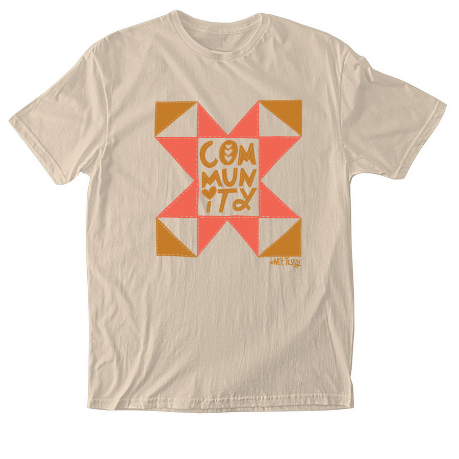 Community Shirts by Net Tesfay, a Natural Softstyle Cotton Tee