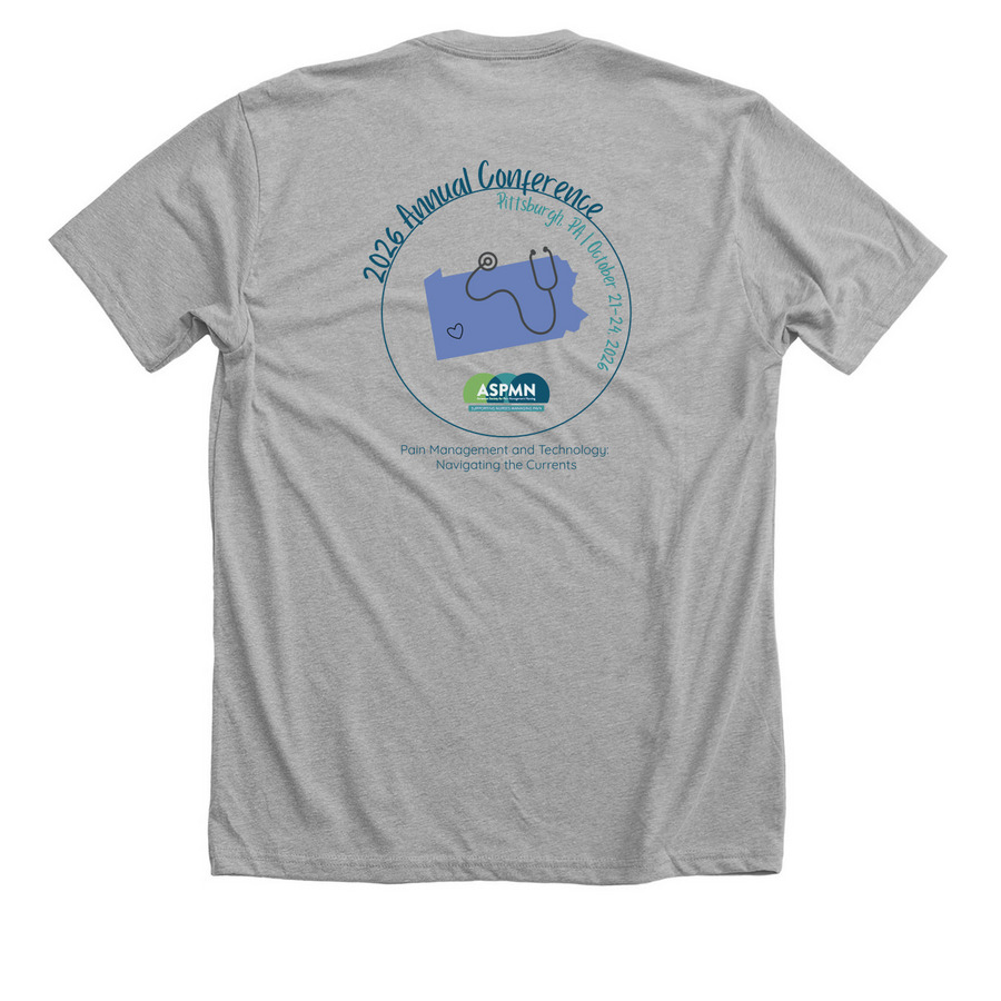 ASPMN 2026, a Athletic Heather Premium Unisex Tee (back-view)