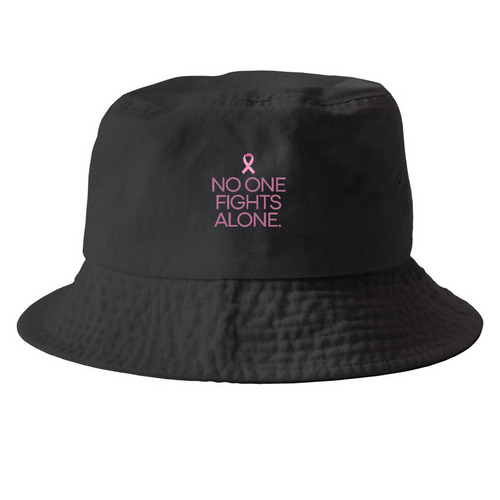 No One Fights Alone Bucket Hat, a Black Printed Bucket Hat