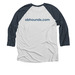 Outbound Hounds for Handsome Dan's Rescue, a Indigo and Heather White 3/4 Sleeve Baseball Tee (back-view)