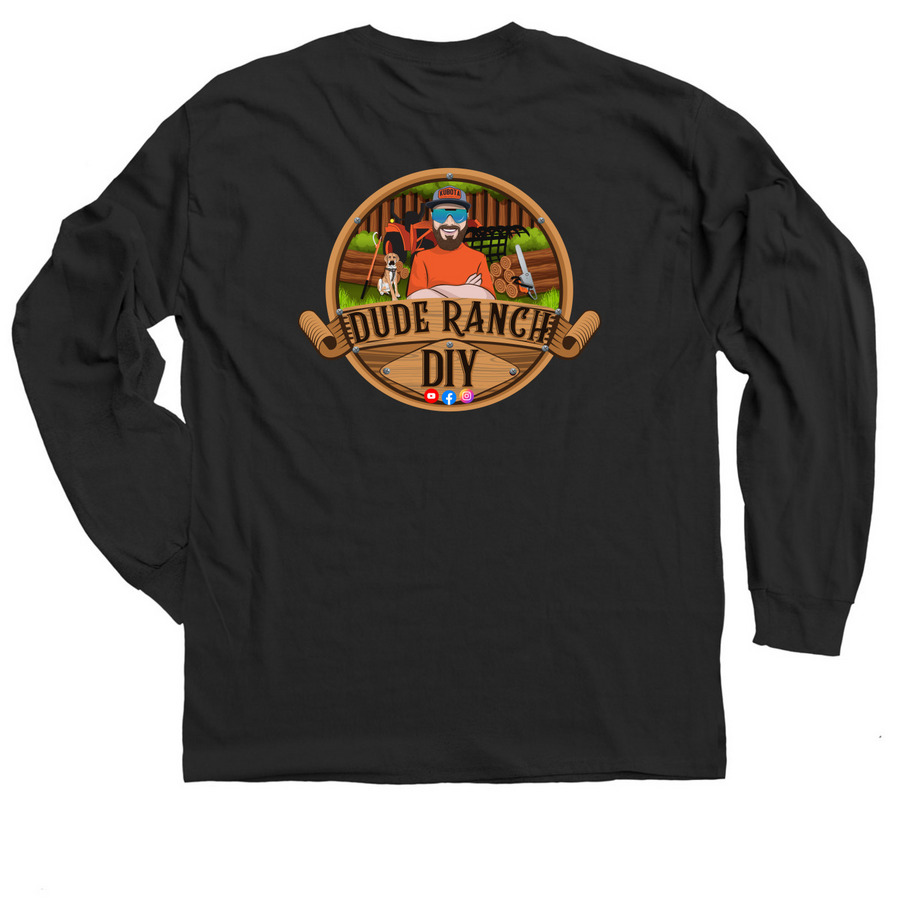 Dude Ranch DIY Classic Logo&nbsp;, a Black Classic Long Sleeve Tee (back-view)