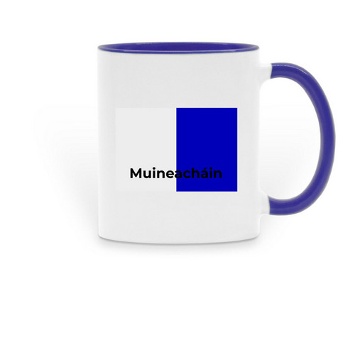 Muineach?in, a Dark Blue Two-Tone Ceramic Mug