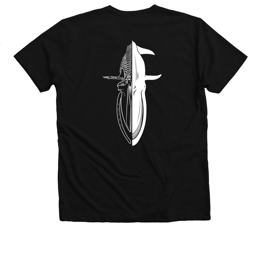 "Hope", The Blue Whale&nbsp;, a Solid Black Blend Premium V-Neck Tee (back-view)