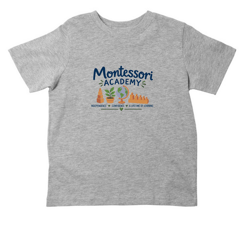 Montessori Academy Tots, a Heather Toddler Tee