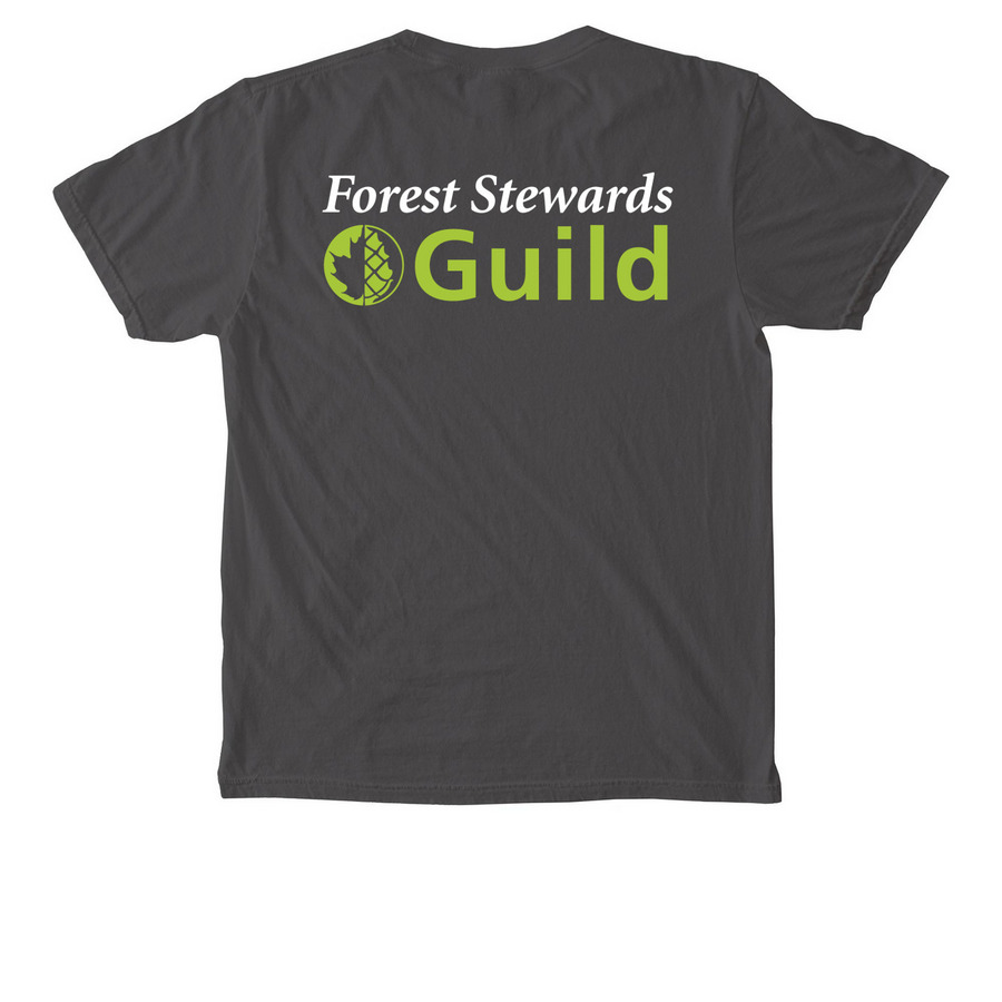 Grey and green pocket tee, a Pepper Comfort Colors Pocket Tee (back-view)
