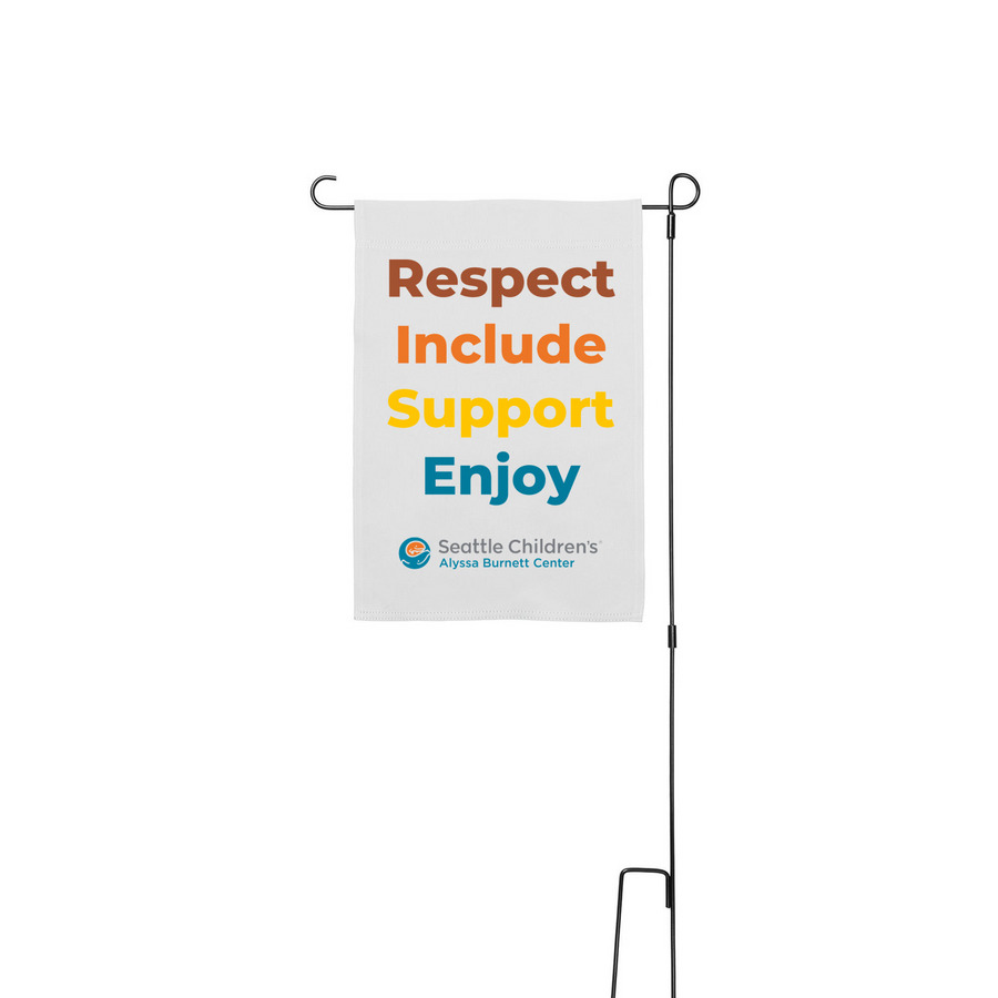 Yard Sign, a White 12" x 18" Yard Flag with Stake