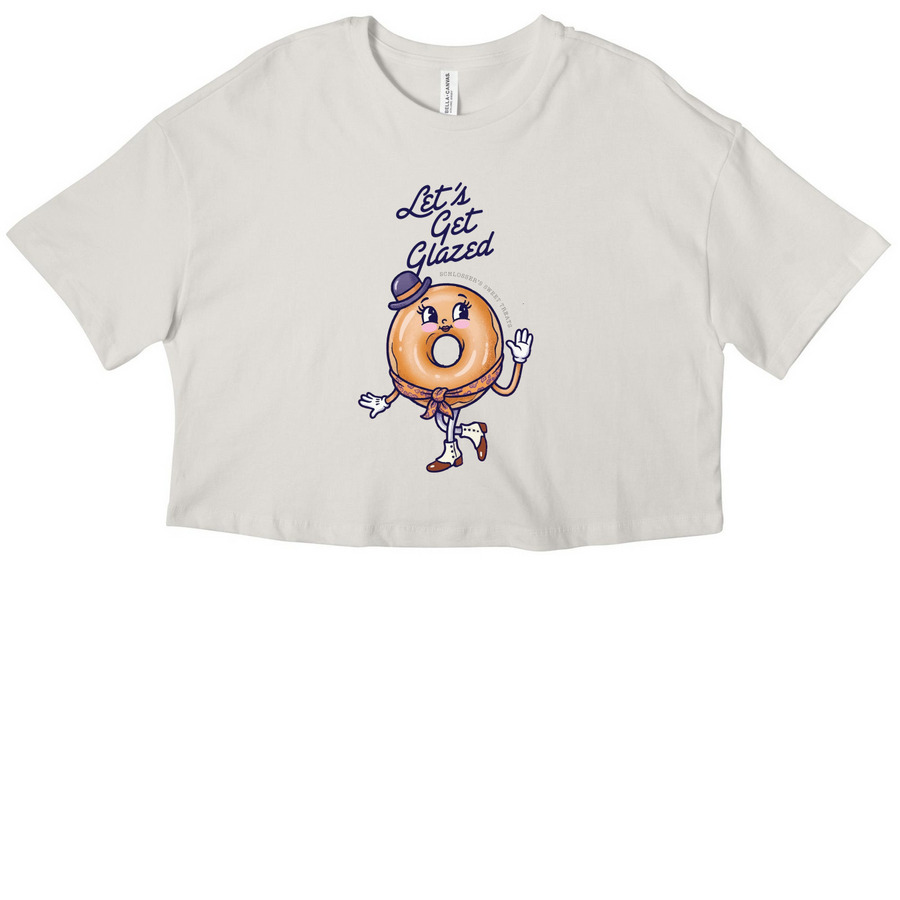 Let?s Get Glazed, a Vintage White Women?s Cropped Cotton Tee