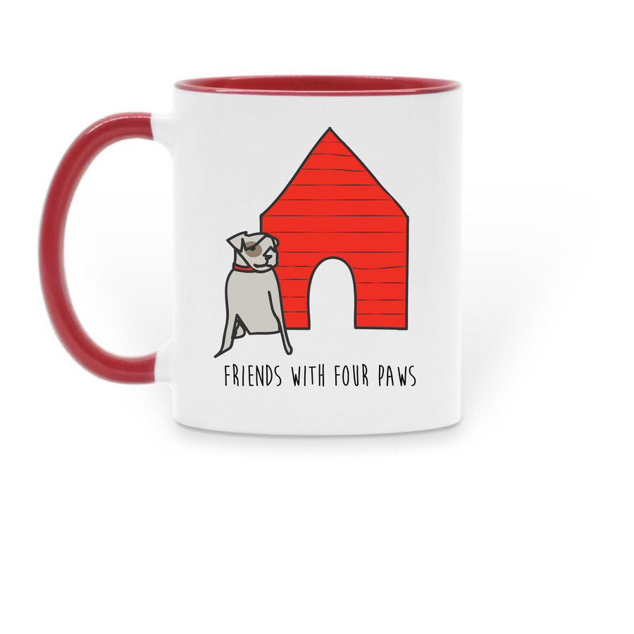 Classic FWFP Mug!, a Red Two-Tone Ceramic Mug (back-view)