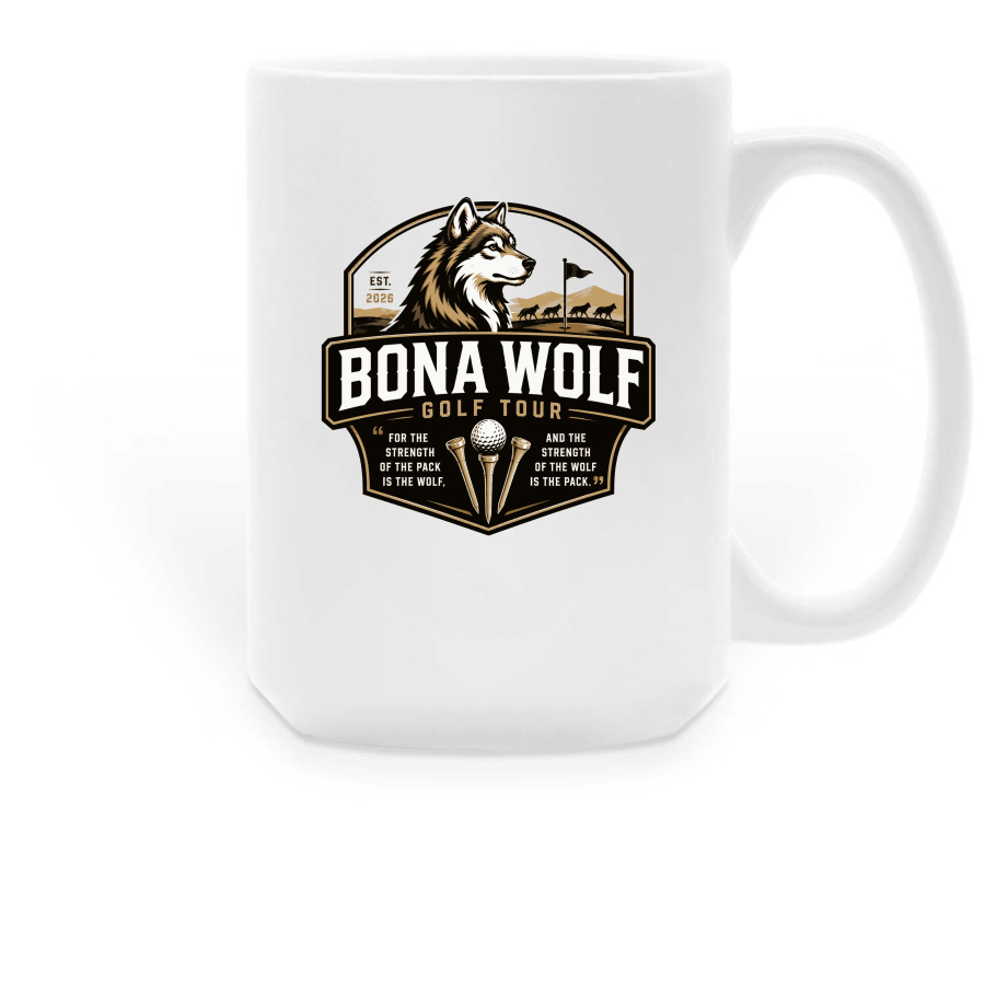 BWGT 3 Tee Logo Mug, a White Large Coffee Mug