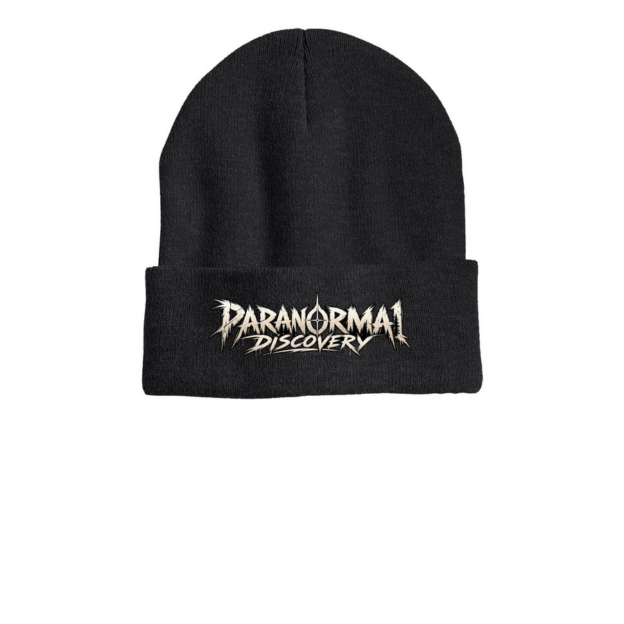 PARANORMAL DISCOVERY | EXPLORER BEANIE WHT, a Heather Charcoal Printed Cuffed Beanie
