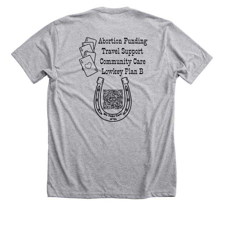 Not Our First Rodeo, a Athletic Heather Premium Unisex Tee (back-view)