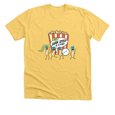 Step Up for Down Syndrome?Juan Step at a Time, a Heather Yellow Gold Premium Unisex Tee
