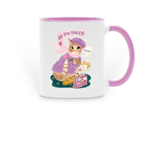 Frenchy French Honeybelle Mug, a Pink Two-Tone Ceramic Mug