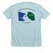 TZEMS MN+TZ Tee - Light, a Heather Ice Blue Premium Unisex Tee (back-view)