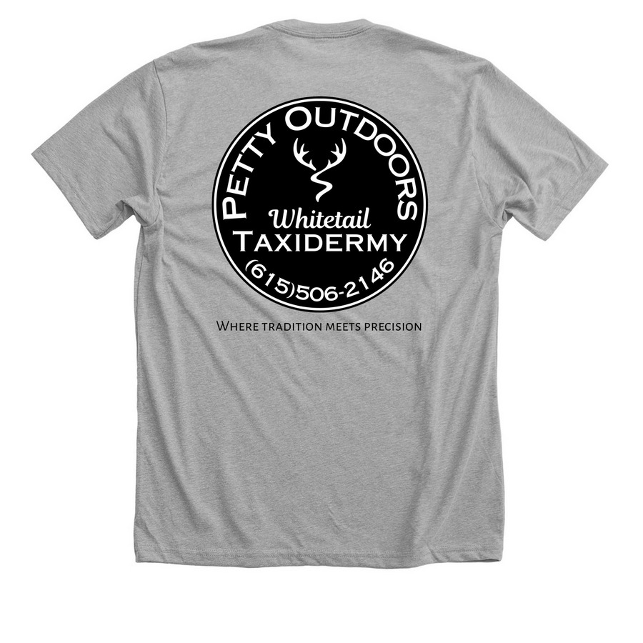 Petty Outdoors Whitetail Taxidermy Apparel, a Athletic Heather Premium Unisex Tee (back-view)