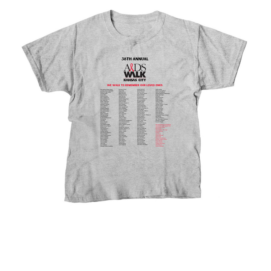 2026 AIDS Walk Memorial Program, a Sport Grey Youth Unisex Tee