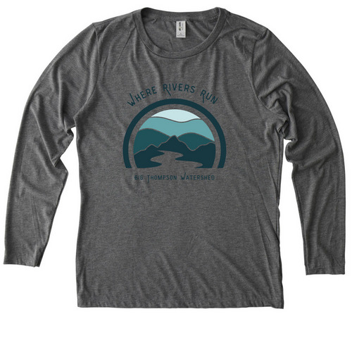 Where Rivers Run&nbsp;, a Aluminum Grey Allmade Eco Triblend Women?s Long Sleeve Tee