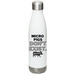 Micro Pigs Don't Exist Water Bottle, a White Stainless Steel Water Bottle