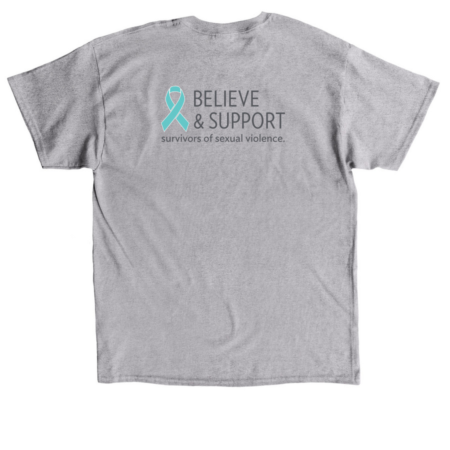Sexual Assault Awareness Month, a Sport Grey Classic Unisex Tee (back-view)