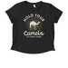 Hold Your Camels Design, a Deep Black Allmade Eco Triblend Women?s Scoop Neck Tee